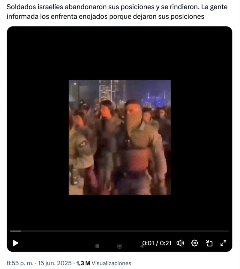 Falso que este video muestre a soldados israelíes abandonando su cargo